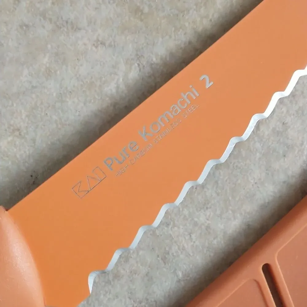 KAI Pure Komachi 2 Bread Knife w/ Cover High Carbon Steel Orange 8